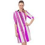 Colorful Multicolor Colorpop Flare Long Sleeve Mini Shirt Dress