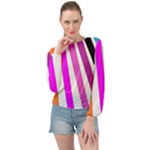 Colorful Multicolor Colorpop Flare Banded Bottom Chiffon Top