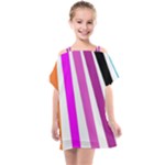 Colorful Multicolor Colorpop Flare Kids  One Piece Chiffon Dress