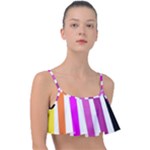 Colorful Multicolor Colorpop Flare Frill Bikini Top