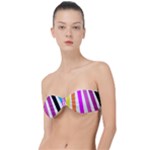 Colorful Multicolor Colorpop Flare Classic Bandeau Bikini Top 