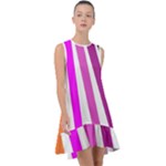Colorful Multicolor Colorpop Flare Frill Swing Dress