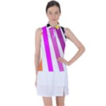 Colorful Multicolor Colorpop Flare Women s Sleeveless Polo T-Shirt
