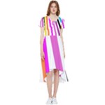 Colorful Multicolor Colorpop Flare High Low Boho Dress