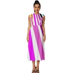Colorful Multicolor Colorpop Flare Sleeveless Round Neck Midi Dress
