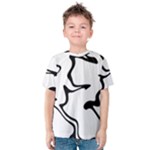 Black And White Swirl Background Kids  Cotton T-Shirt