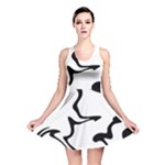 Black And White Swirl Background Reversible Skater Dress