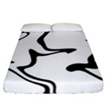 Black And White Swirl Background Fitted Sheet (Queen Size)