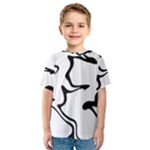 Black And White Swirl Background Kids  Sport Mesh T-Shirt