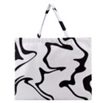 Black And White Swirl Background Zipper Large Tote Bag
