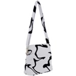 Black And White Swirl Background Zipper Messenger Bag