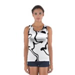 Black And White Swirl Background Sport Tank Top 