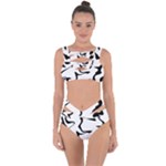 Black And White Swirl Background Bandaged Up Bikini Set 
