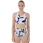 Black And White Swirl Background Racer Back Bikini Set