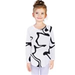 Black And White Swirl Background Kids  Long Sleeve T-Shirt