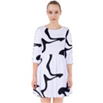 Black And White Swirl Background Smock Dress