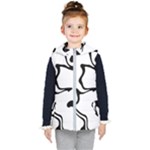 Black And White Swirl Background Kids  Hooded Puffer Vest