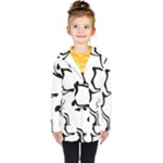 Black And White Swirl Background Kids  Double Breasted Button Coat