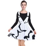 Black And White Swirl Background Plunge Pinafore Dress