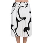 Black And White Swirl Background Velvet Flared Midi Skirt