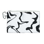 Black And White Swirl Background Canvas Cosmetic Bag (Large)