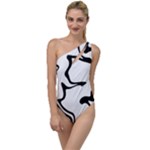 Black And White Swirl Background To One Side Swimsuit