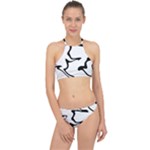 Black And White Swirl Background Halter Bikini Set