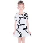 Black And White Swirl Background Kids  Simple Cotton Dress