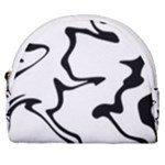 Black And White Swirl Background Horseshoe Style Canvas Pouch