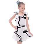 Black And White Swirl Background Kids  Tie Up Tunic Dress
