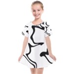Black And White Swirl Background Kids  Smock Dress