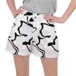 Black And White Swirl Background Women s Ripstop Shorts