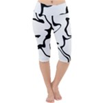 Black And White Swirl Background Lightweight Velour Cropped Yoga Leggings