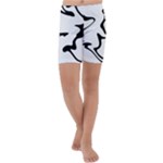 Black And White Swirl Background Kids  Lightweight Velour Capri Yoga Leggings