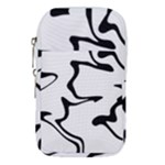 Black And White Swirl Background Waist Pouch (Small)