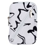 Black And White Swirl Background Belt Pouch Bag (Small)