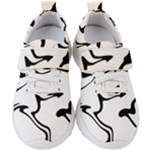 Black And White Swirl Background Kids  Velcro Strap Shoes