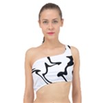 Black And White Swirl Background Spliced Up Bikini Top 