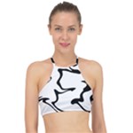 Black And White Swirl Background Halter Bikini Top