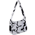 Black And White Swirl Background Zip Up Shoulder Bag