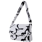 Black And White Swirl Background Full Print Messenger Bag (L)