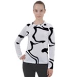 Black And White Swirl Background Women s Pique Long Sleeve T-Shirt