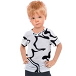 Black And White Swirl Background Kids  Sports T-Shirt