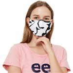 Black And White Swirl Background Fitted Cloth Face Mask (Adult)