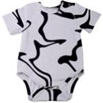 Black And White Swirl Background Baby Short Sleeve Bodysuit