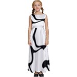 Black And White Swirl Background Kids  Satin Sleeveless Maxi Dress