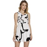 Black And White Swirl Background Sleeveless High Waist Mini Dress