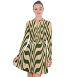 Swirl Pattern Abstract Marble Long Sleeve Panel Dress