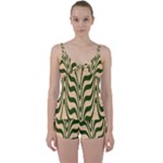 Swirl Pattern Abstract Marble Tie Front Two Piece Tankini