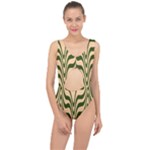 Swirl Pattern Abstract Marble Center Cut Out Swimsuit